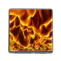 Sea Fire Orange Yellow Gold Wave Waves Memory Card Reader (square)