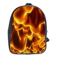 Sea Fire Orange Yellow Gold Wave Waves School Bags (xl)  by Alisyart