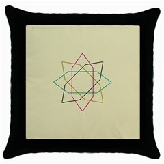 Shape Experimen Geometric Star Sign Throw Pillow Case (black) by Alisyart