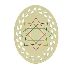 Shape Experimen Geometric Star Sign Oval Filigree Ornament (two Sides)