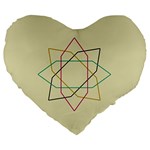 Shape Experimen Geometric Star Sign Large 19  Premium Heart Shape Cushions Front