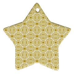 Gold Geometric Plaid Circle Ornament (star)