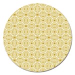 Gold Geometric Plaid Circle Magnet 5  (Round) Front