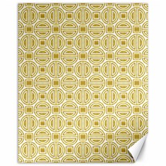 Gold Geometric Plaid Circle Canvas 11  X 14  