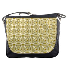 Gold Geometric Plaid Circle Messenger Bags by Alisyart