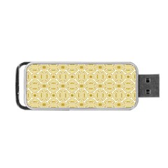 Gold Geometric Plaid Circle Portable Usb Flash (two Sides)