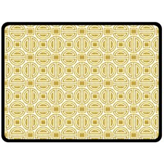 Gold Geometric Plaid Circle Double Sided Fleece Blanket (large)  by Alisyart