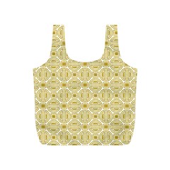 Gold Geometric Plaid Circle Full Print Recycle Bags (s)  by Alisyart