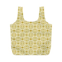 Gold Geometric Plaid Circle Full Print Recycle Bags (m)  by Alisyart