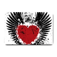 Wings Of Heart Illustration Small Doormat  by TastefulDesigns