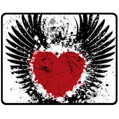 Wings Of Heart Illustration Double Sided Fleece Blanket (medium)  by TastefulDesigns