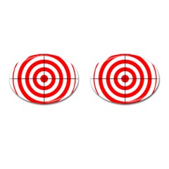 Sniper Focus Target Round Red Cufflinks (oval) by Alisyart