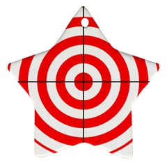 Sniper Focus Target Round Red Star Ornament (two Sides) by Alisyart