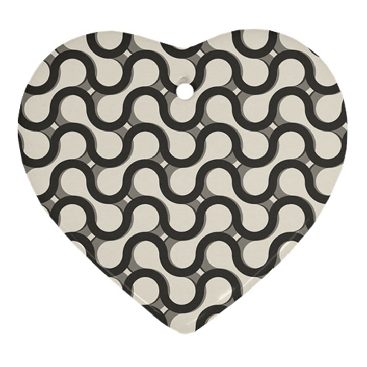 Shutterstock Wave Chevron Grey Ornament (Heart)