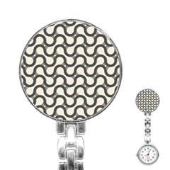 Shutterstock Wave Chevron Grey Stainless Steel Nurses Watch