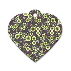 Ring Circle Plaid Green Pink Blue Dog Tag Heart (one Side)