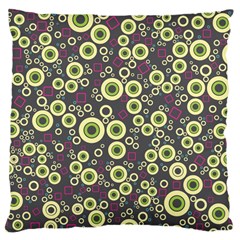 Ring Circle Plaid Green Pink Blue Large Cushion Case (two Sides)