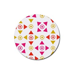 Spectrum Styles Pink Nyellow Orange Gold Rubber Round Coaster (4 Pack)  by Alisyart