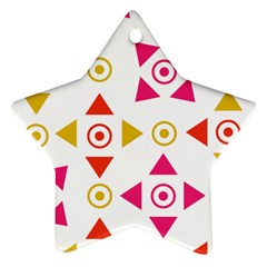 Spectrum Styles Pink Nyellow Orange Gold Star Ornament (two Sides) by Alisyart