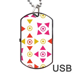 Spectrum Styles Pink Nyellow Orange Gold Dog Tag Usb Flash (two Sides)