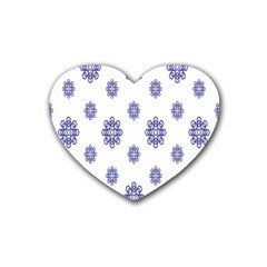 Snow Blue White Cool Heart Coaster (4 Pack) 