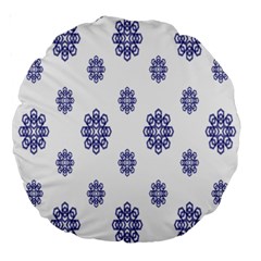Snow Blue White Cool Large 18  Premium Round Cushions by Alisyart