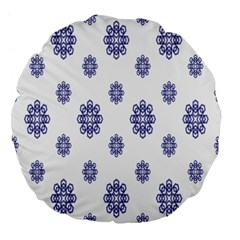 Snow Blue White Cool Large 18  Premium Flano Round Cushions by Alisyart