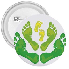 Soles Feet Green Yellow Family 3  Buttons by Alisyart