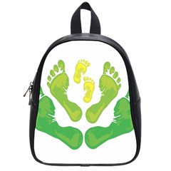 Soles Feet Green Yellow Family School Bags (small) 