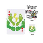 Soles Feet Green Yellow Family Playing Cards 54 (Mini)  Front - Diamond3