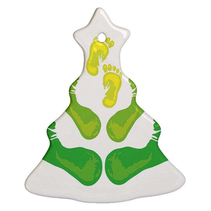 Soles Feet Green Yellow Family Ornament (Christmas Tree) 