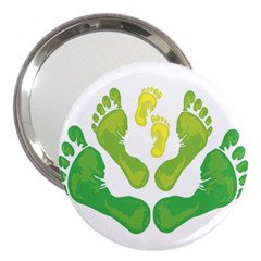 Soles Feet Green Yellow Family 3  Handbag Mirrors by Alisyart