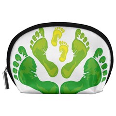 Soles Feet Green Yellow Family Accessory Pouches (large)  by Alisyart