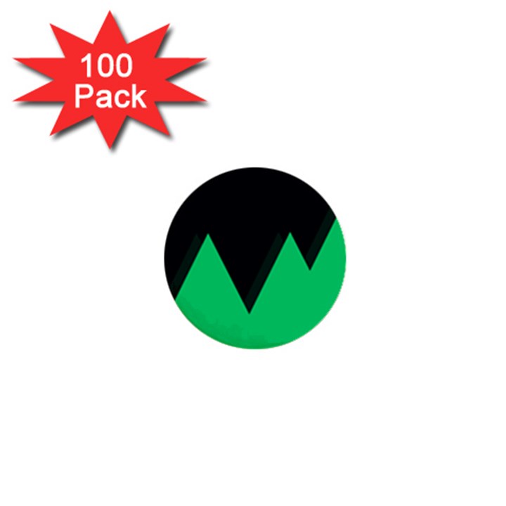 Soaring Mountains Nexus Black Green 1  Mini Buttons (100 pack) 
