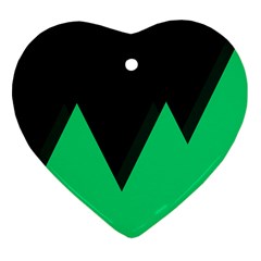 Soaring Mountains Nexus Black Green Heart Ornament (two Sides) by Alisyart