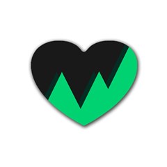 Soaring Mountains Nexus Black Green Heart Coaster (4 Pack) 