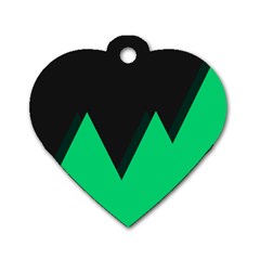 Soaring Mountains Nexus Black Green Dog Tag Heart (two Sides) by Alisyart