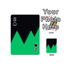 Soaring Mountains Nexus Black Green Playing Cards 54 (mini)  by Alisyart