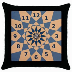 Stellated Regular Dodecagons Center Clock Face Number Star Throw Pillow Case (black) by Alisyart