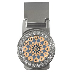 Stellated Regular Dodecagons Center Clock Face Number Star Money Clips (cz) 