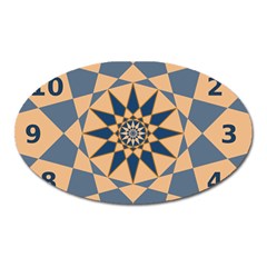 Stellated Regular Dodecagons Center Clock Face Number Star Oval Magnet