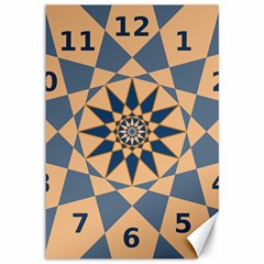 Stellated Regular Dodecagons Center Clock Face Number Star Canvas 12  X 18  