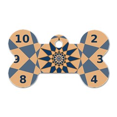 Stellated Regular Dodecagons Center Clock Face Number Star Dog Tag Bone (two Sides) by Alisyart