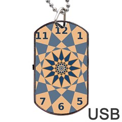 Stellated Regular Dodecagons Center Clock Face Number Star Dog Tag Usb Flash (one Side) by Alisyart