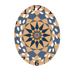 Stellated Regular Dodecagons Center Clock Face Number Star Oval Filigree Ornament (two Sides)