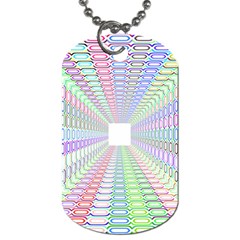 Tunnel With Bright Colors Rainbow Plaid Love Heart Triangle Dog Tag (two Sides)