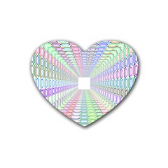 Tunnel With Bright Colors Rainbow Plaid Love Heart Triangle Rubber Coaster (heart)  by Alisyart