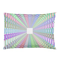 Tunnel With Bright Colors Rainbow Plaid Love Heart Triangle Pillow Case by Alisyart