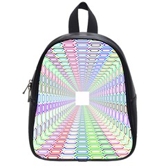 Tunnel With Bright Colors Rainbow Plaid Love Heart Triangle School Bags (small)  by Alisyart