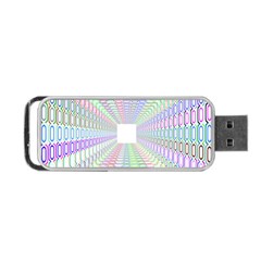 Tunnel With Bright Colors Rainbow Plaid Love Heart Triangle Portable Usb Flash (one Side)